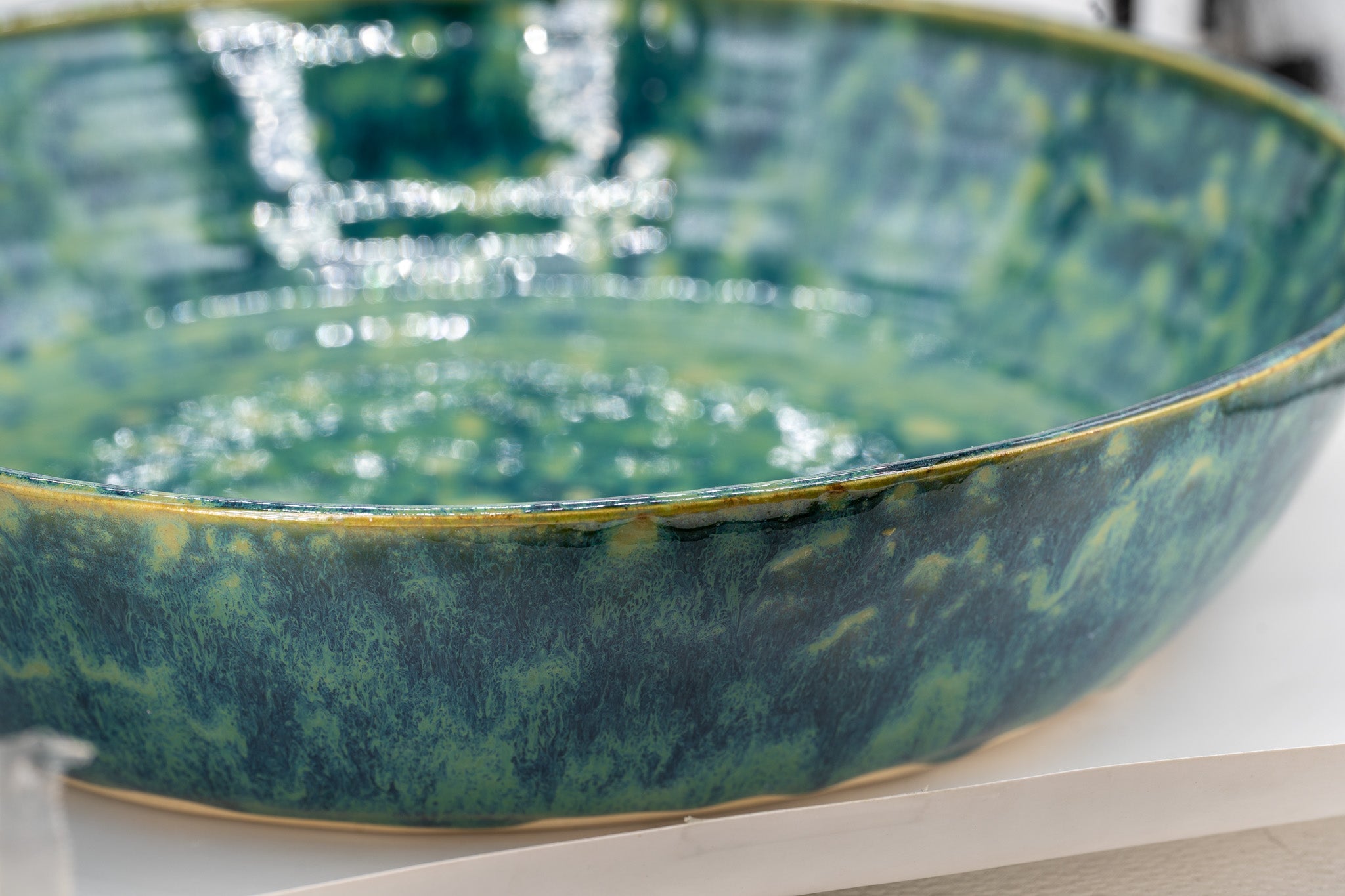 XL Green Ceramic Serving Bowl