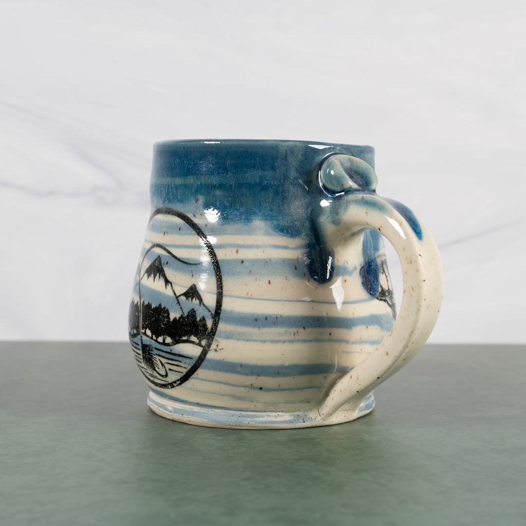 Marbled Blue Fly Fishing mug
