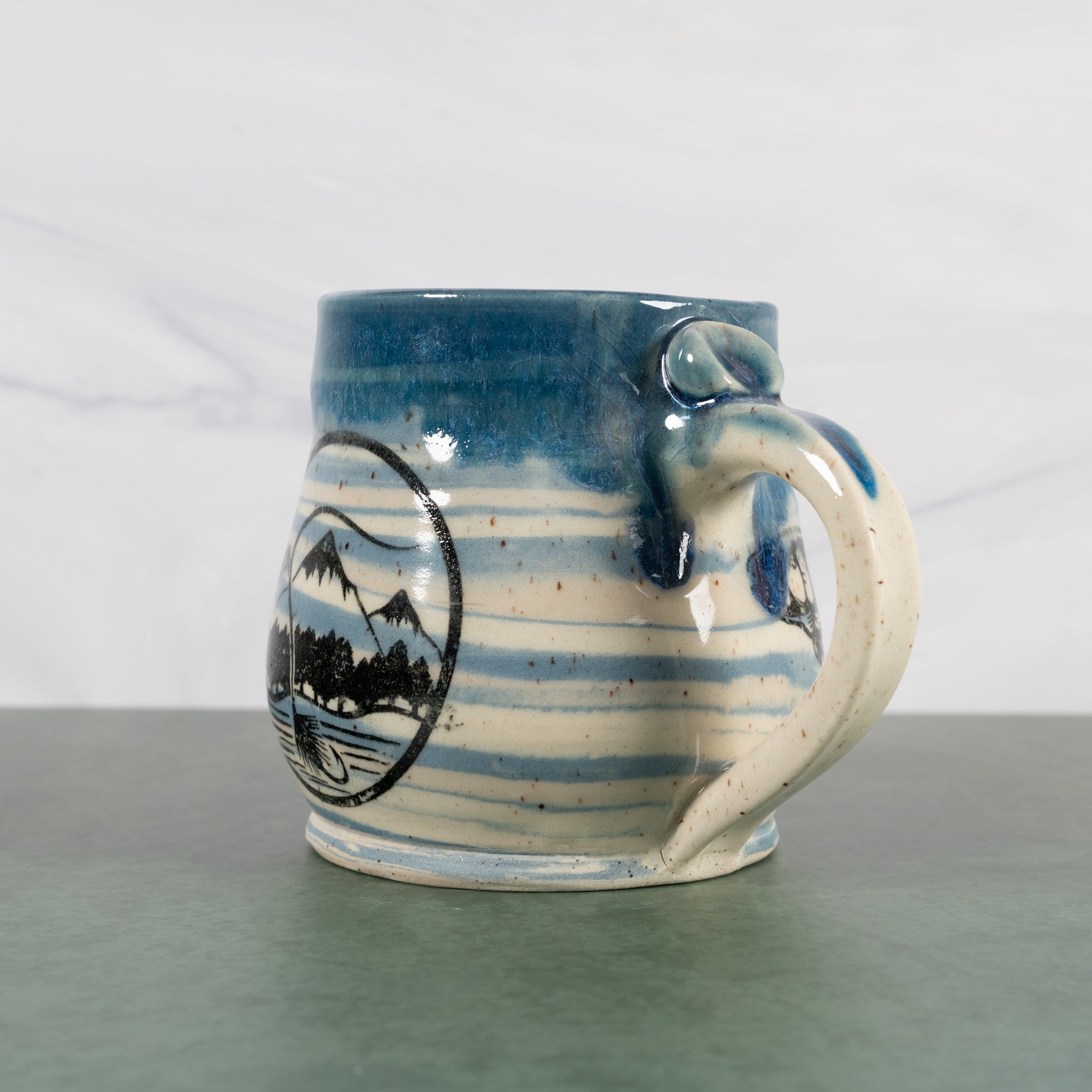 Marbled Blue Fly Fishing mug