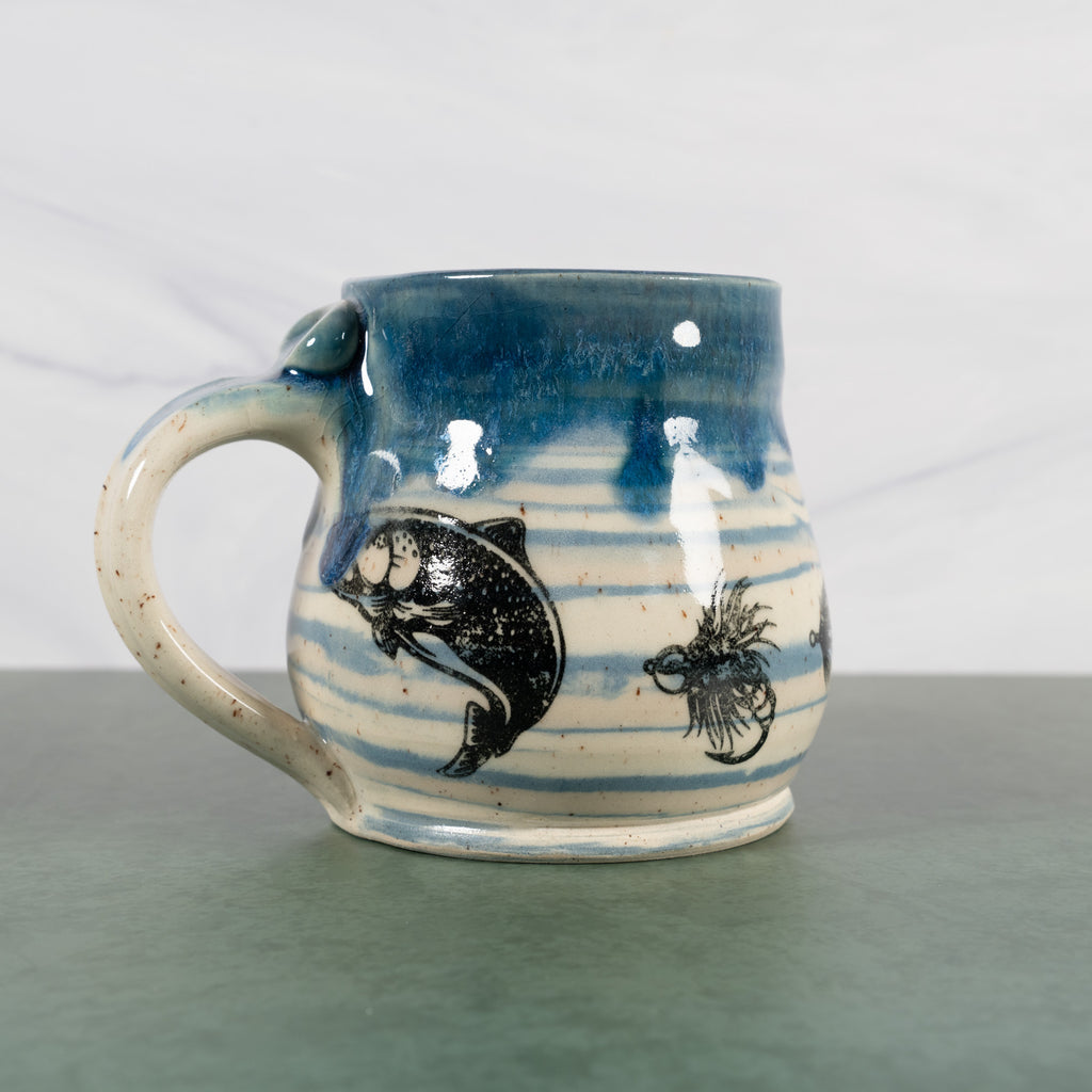 Marbled Blue Fly Fishing mug