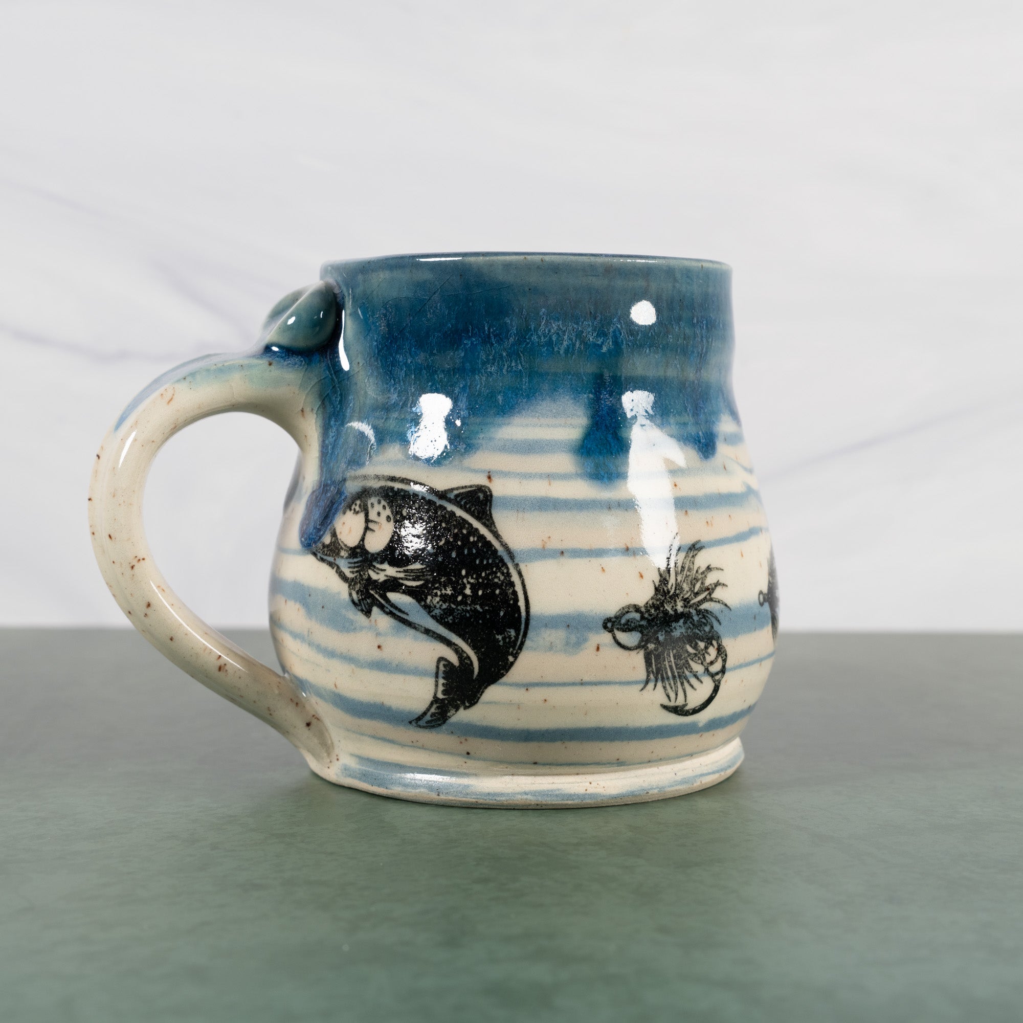 Marbled Blue Fly Fishing mug