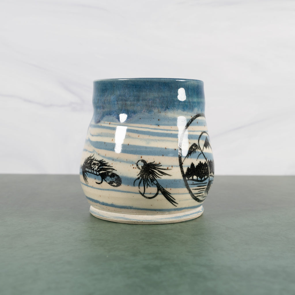 Marbled Blue Fly Fishing mug
