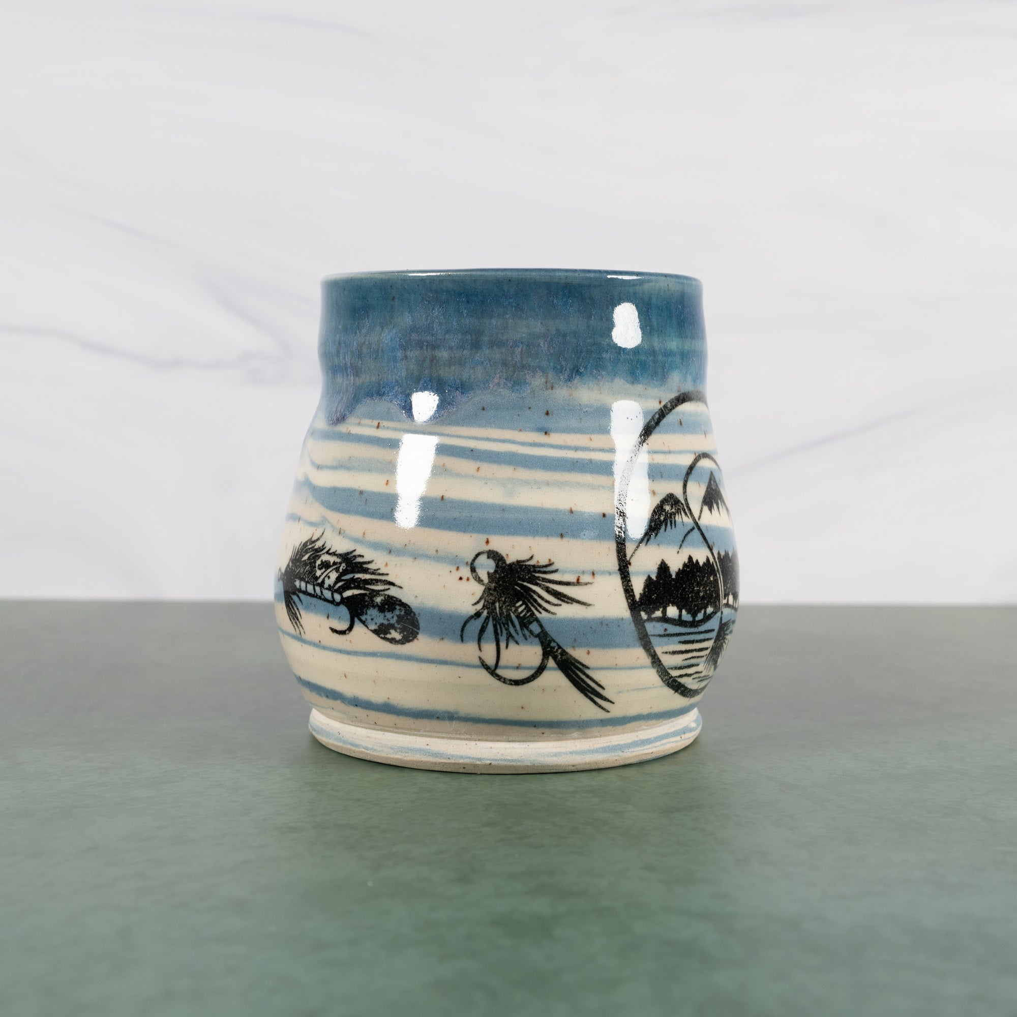 Marbled Blue Fly Fishing mug