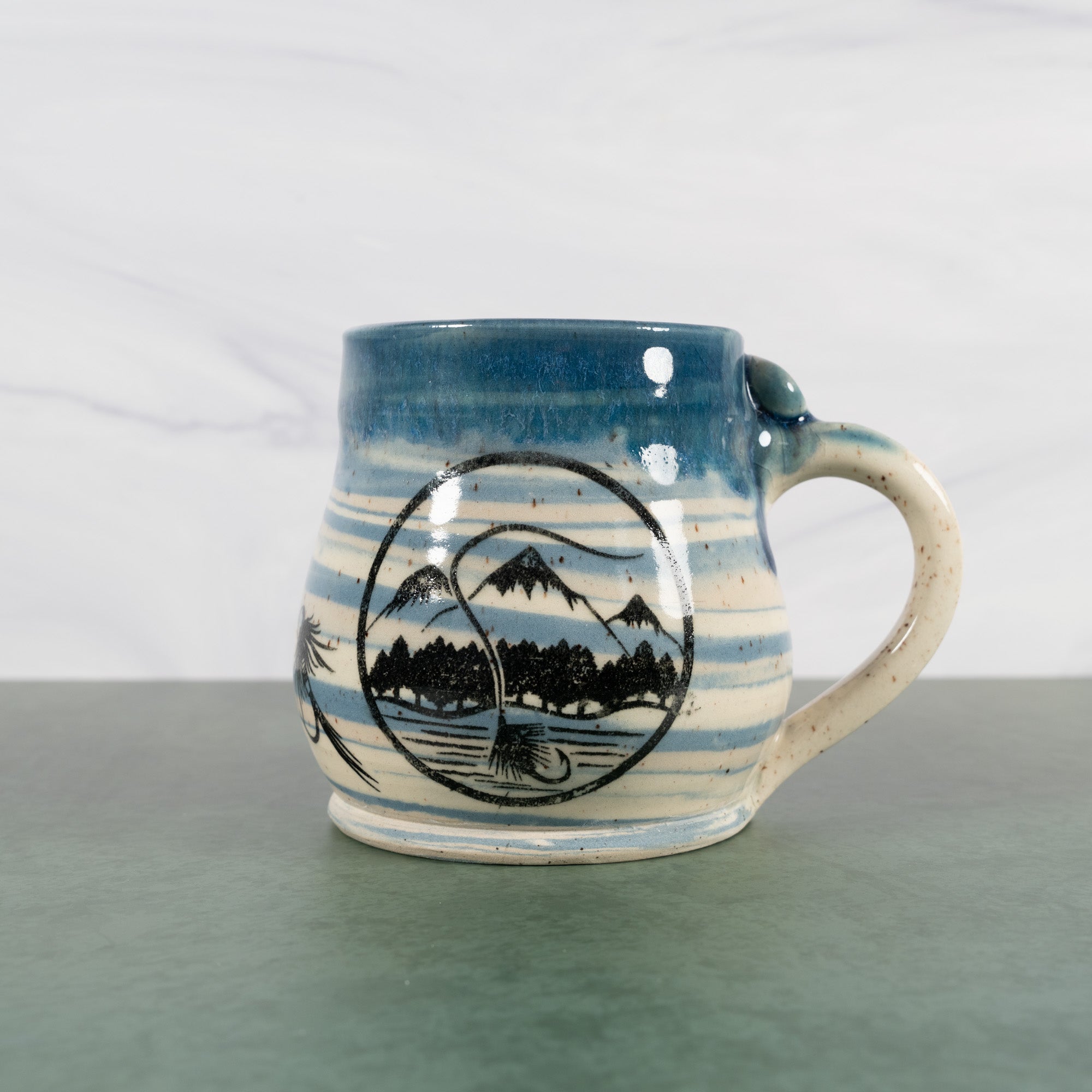 Marbled Blue Fly Fishing mug