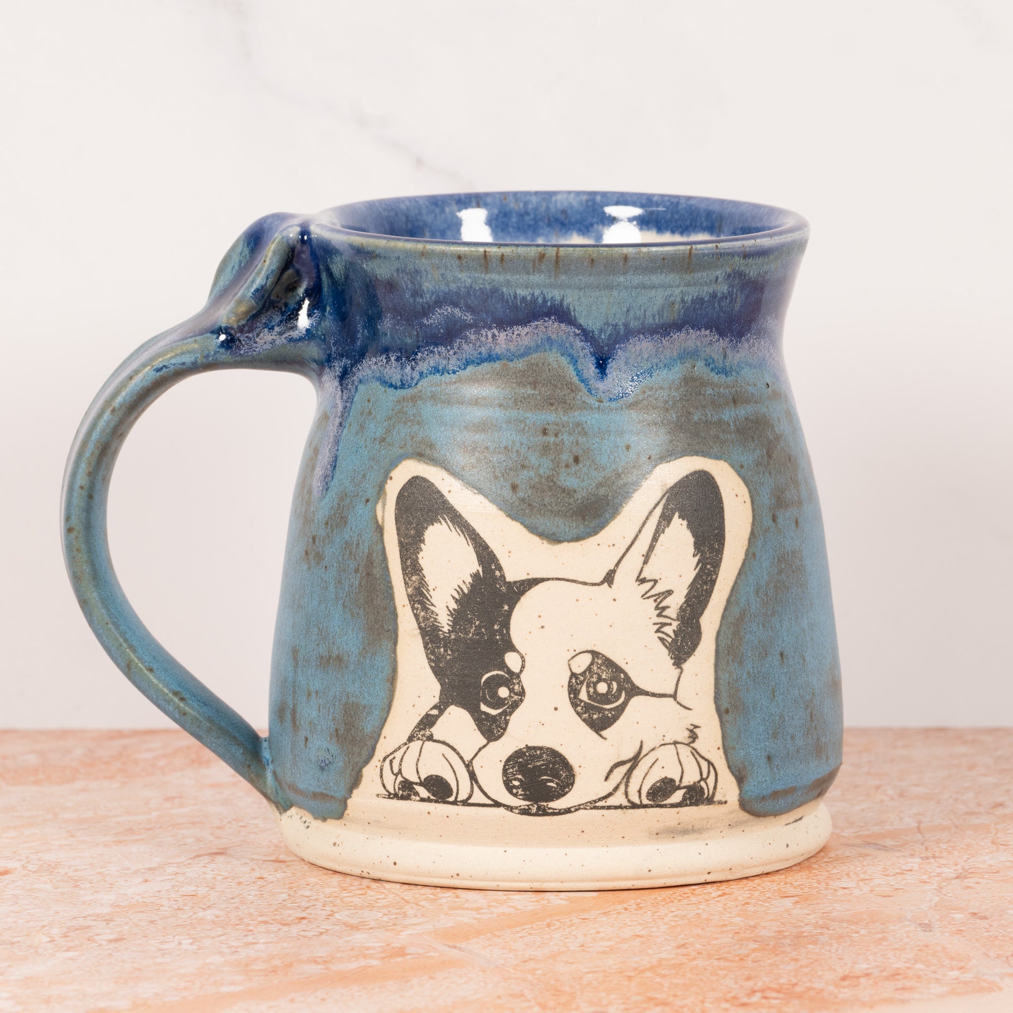 Handmade Ceramic Mug with Corgi