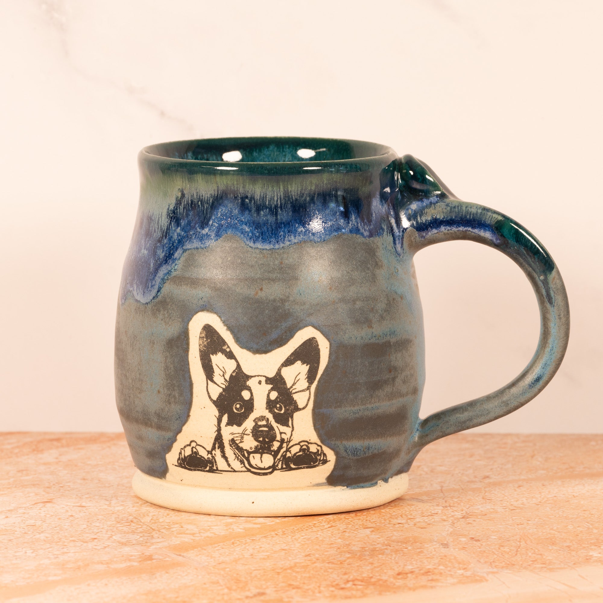 Handmade Ceramic Mug with Blue Heeler
