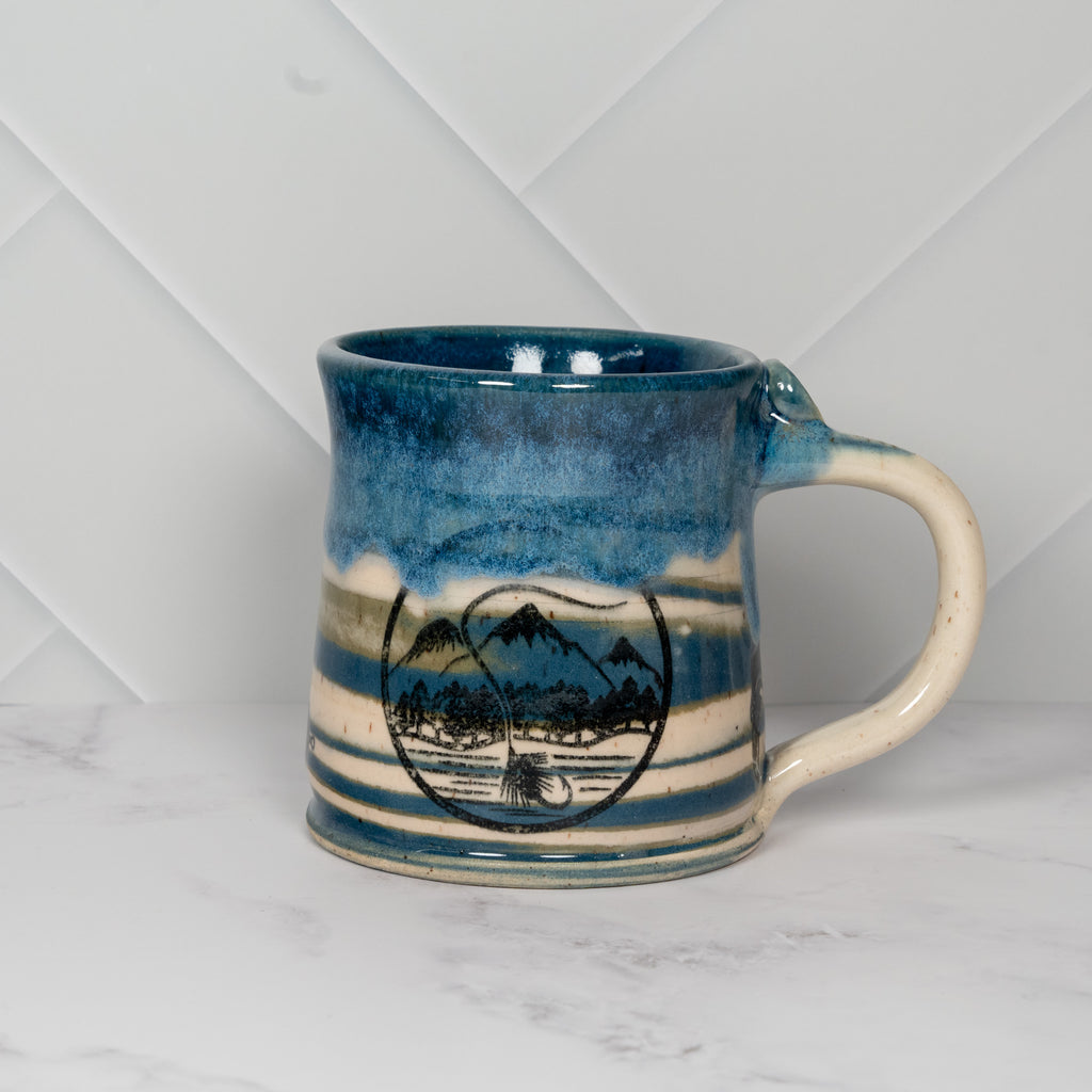 Planet Earth Mug with Fly Fish Trout