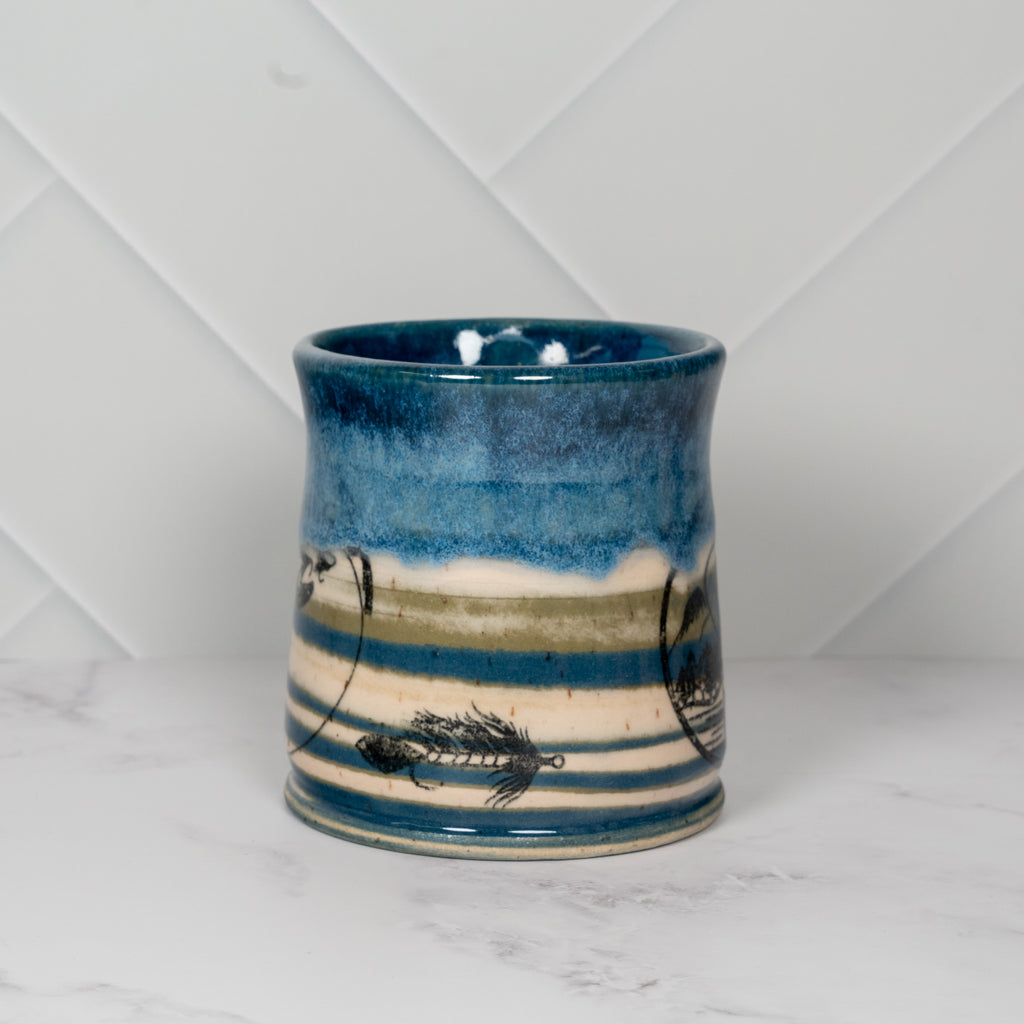 Planet Earth Mug with Fly Fish Trout