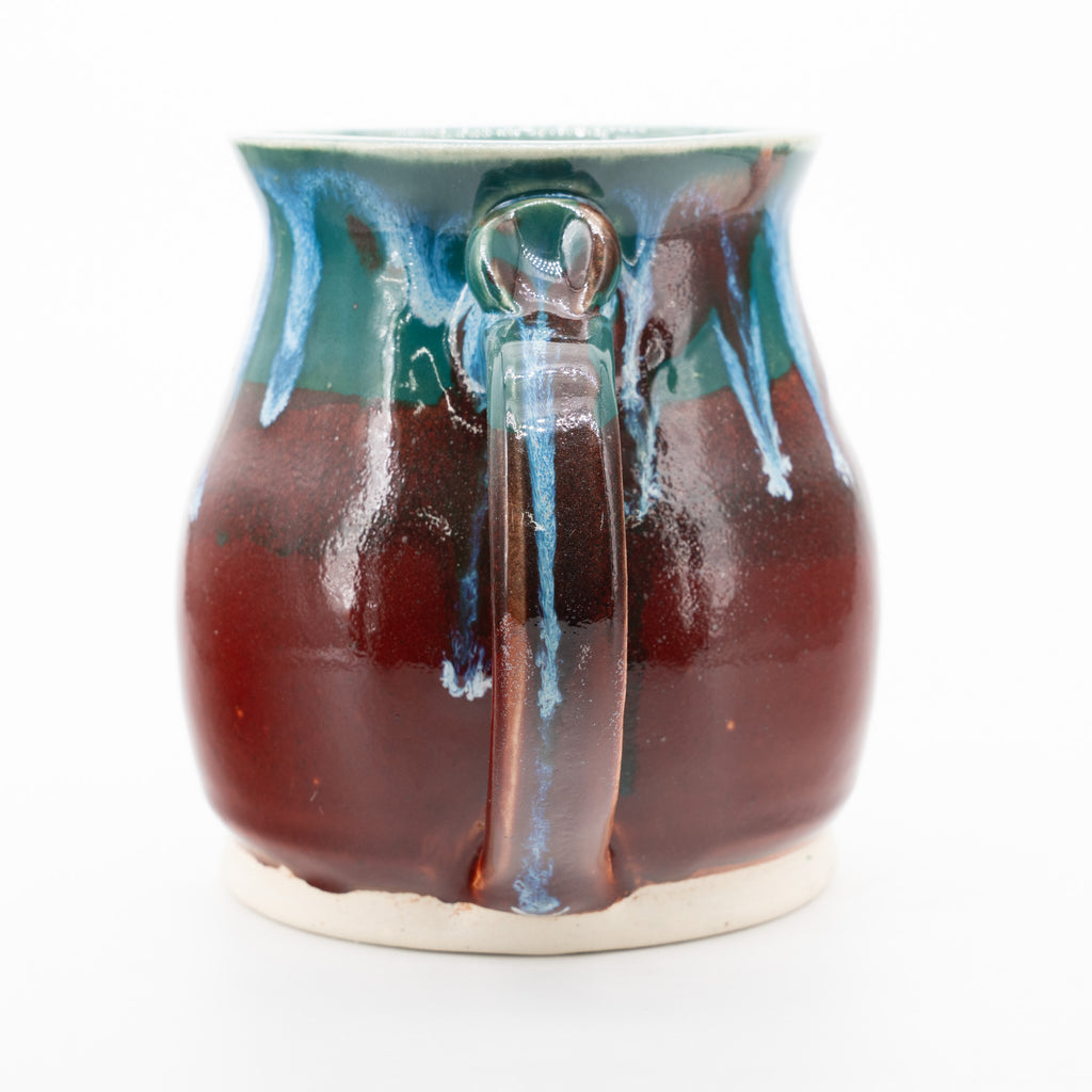 Handmade XL Red/Teal Coffee Mug