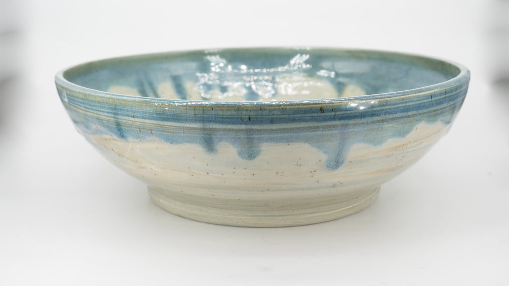 Large Marbled Clay Bowl with Fish Bowl