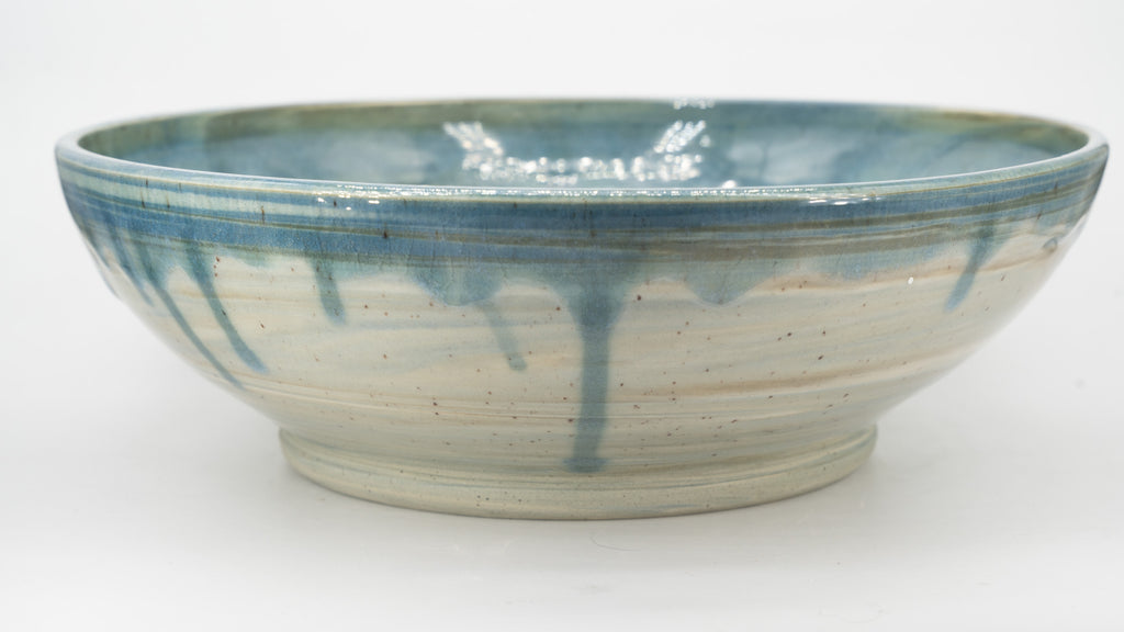 Large Marbled Clay Bowl with Fish Bowl