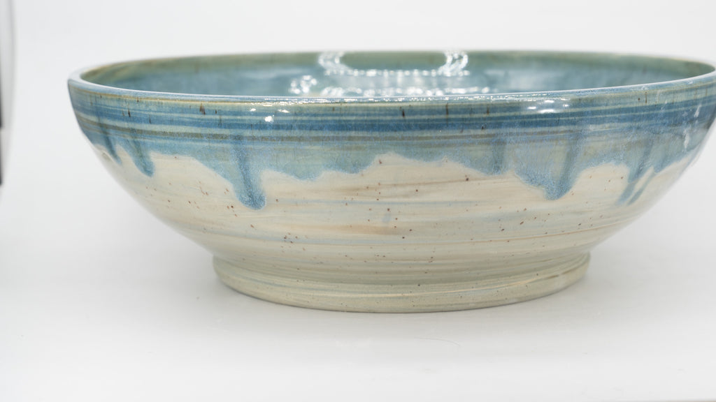 Large Marbled Clay Bowl with Fish Bowl