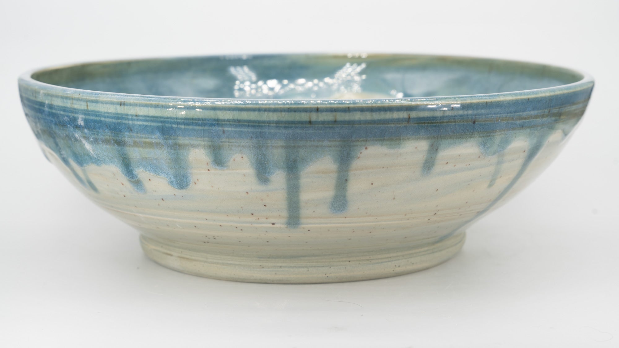 Large Marbled Clay Bowl with Fish Bowl