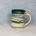Marbled Teal/Yellow Colored Clay Ceramic Mug