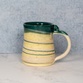 Handmade Marbled Teal/Yellow Ceramic Mug 03