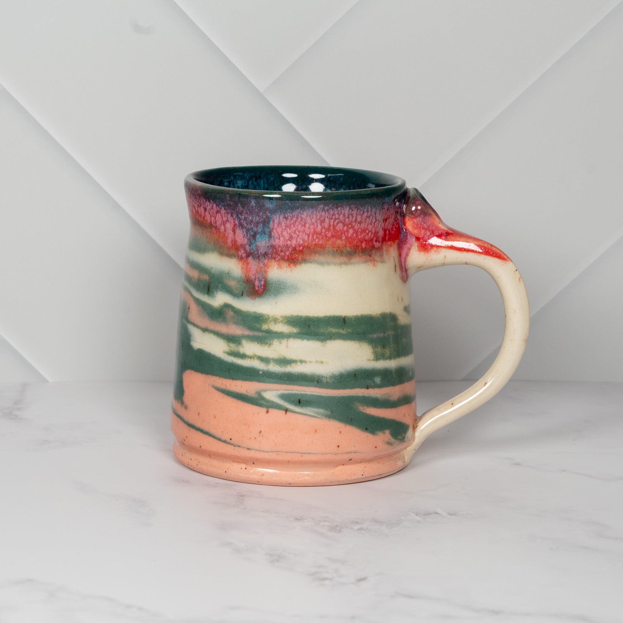 Handmade Marbled Watermelon Ceramic Mug 02