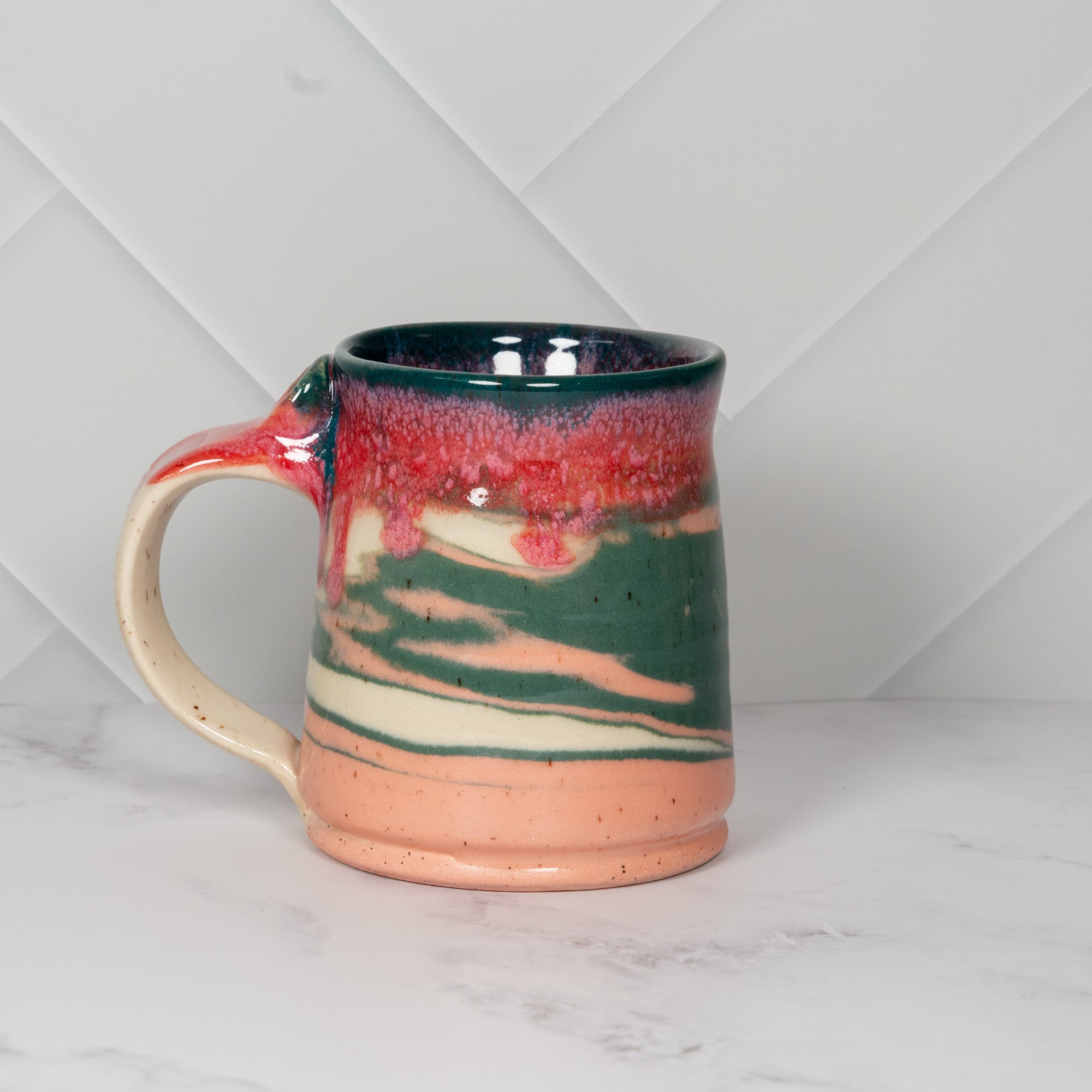 Handmade Marbled Watermelon Ceramic Mug 02