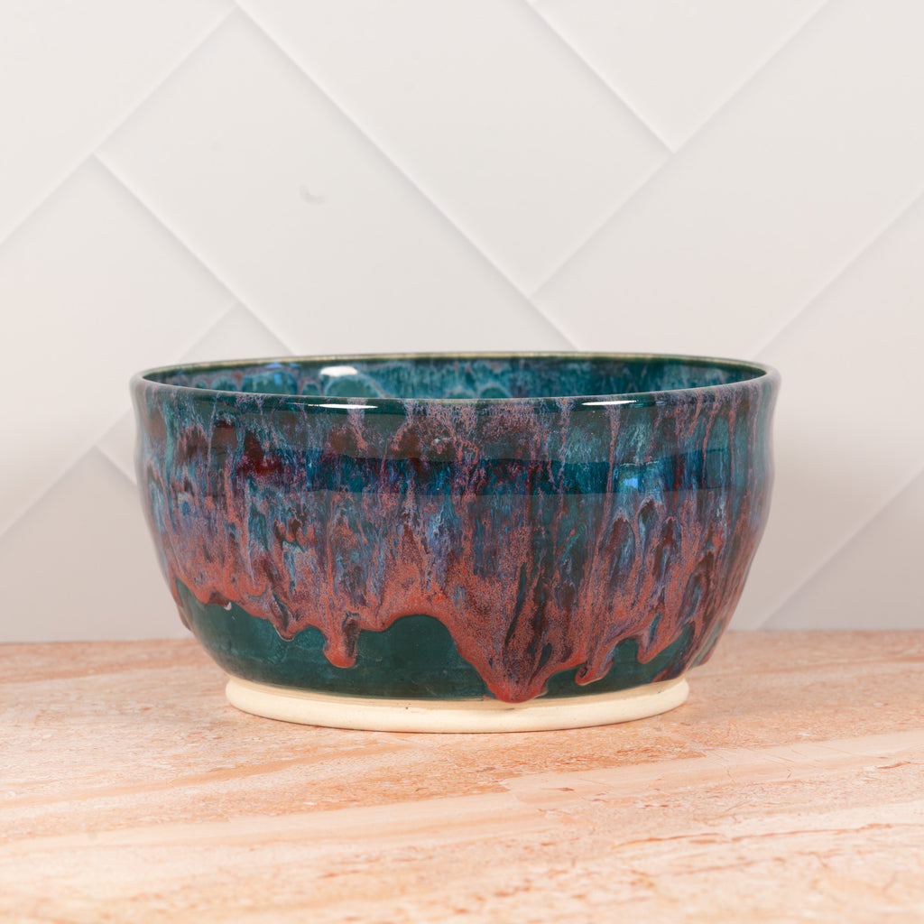 Mermaid Teal Medium Size Fruit / Serving Bowl 02