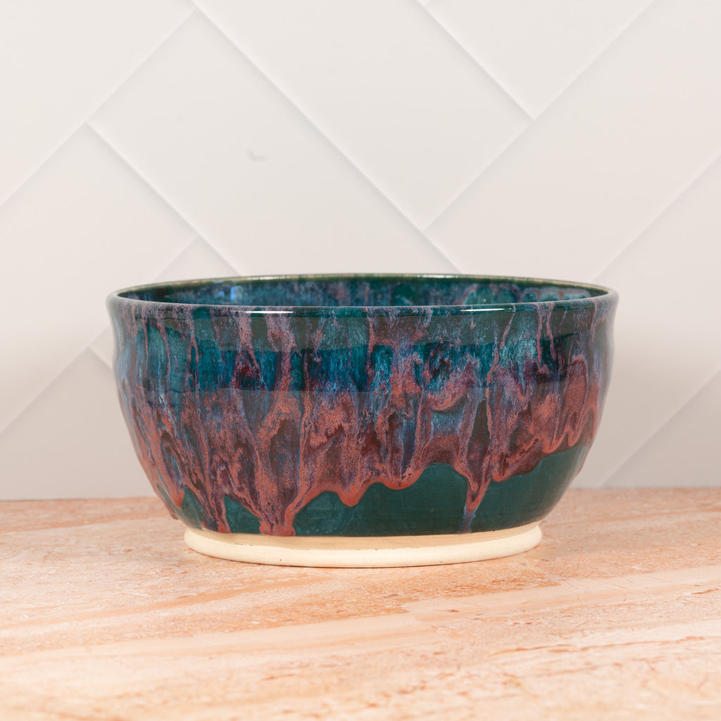 Mermaid Teal Medium Size Fruit / Serving Bowl 02