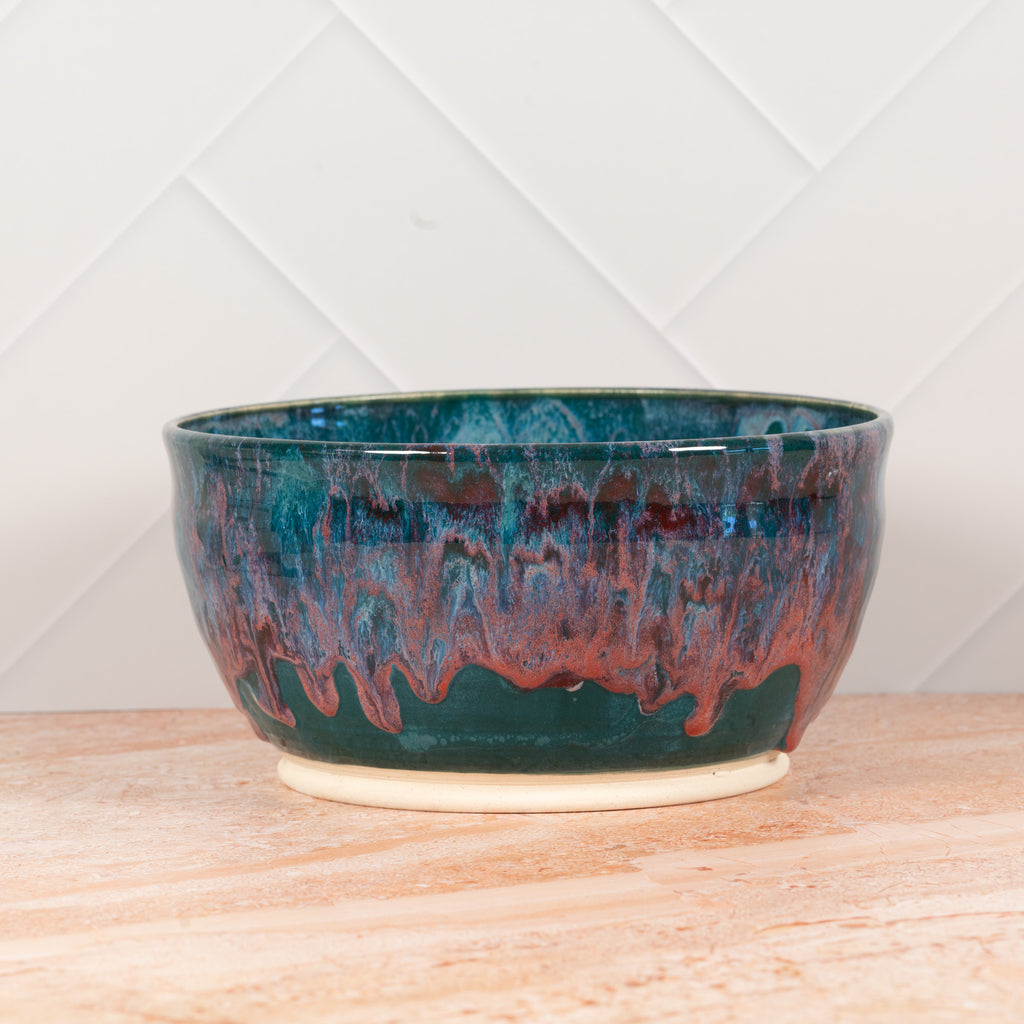 Mermaid Teal Medium Size Fruit / Serving Bowl 02