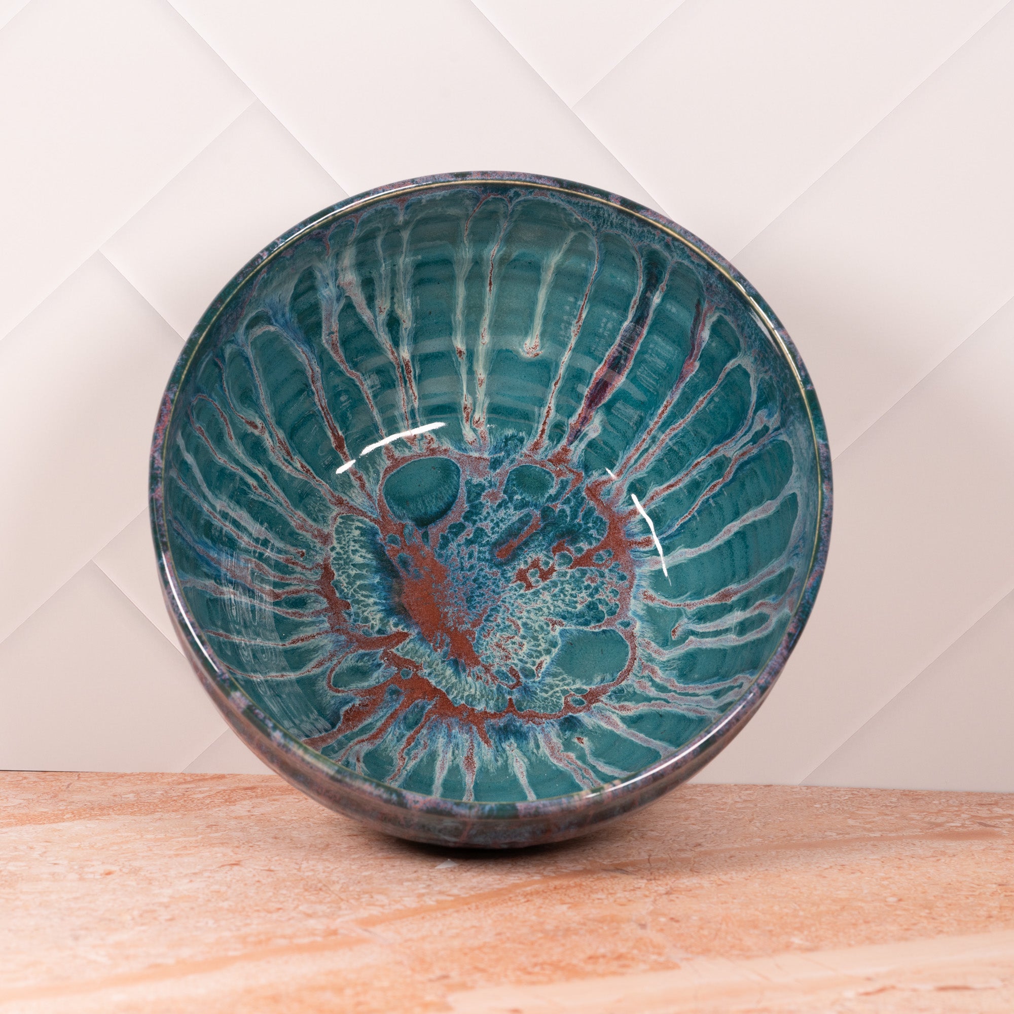 Mermaid Teal Medium Size Fruit / Serving Bowl 02