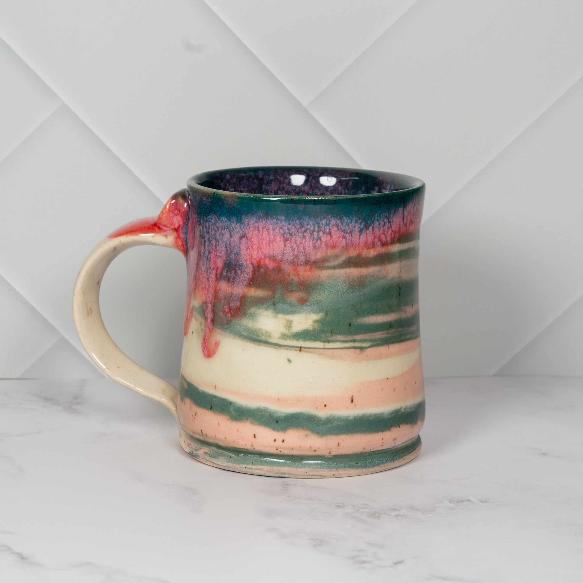 Handmade Marbled Watermelon Ceramic Mug 03