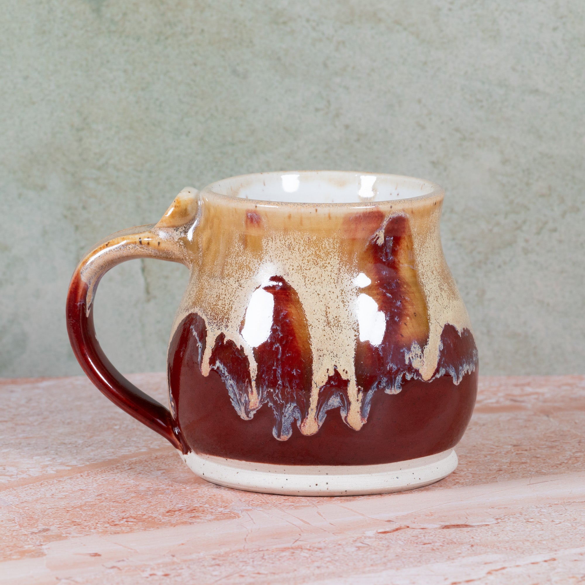 Handmade XL Red/Gold Coffee Mug