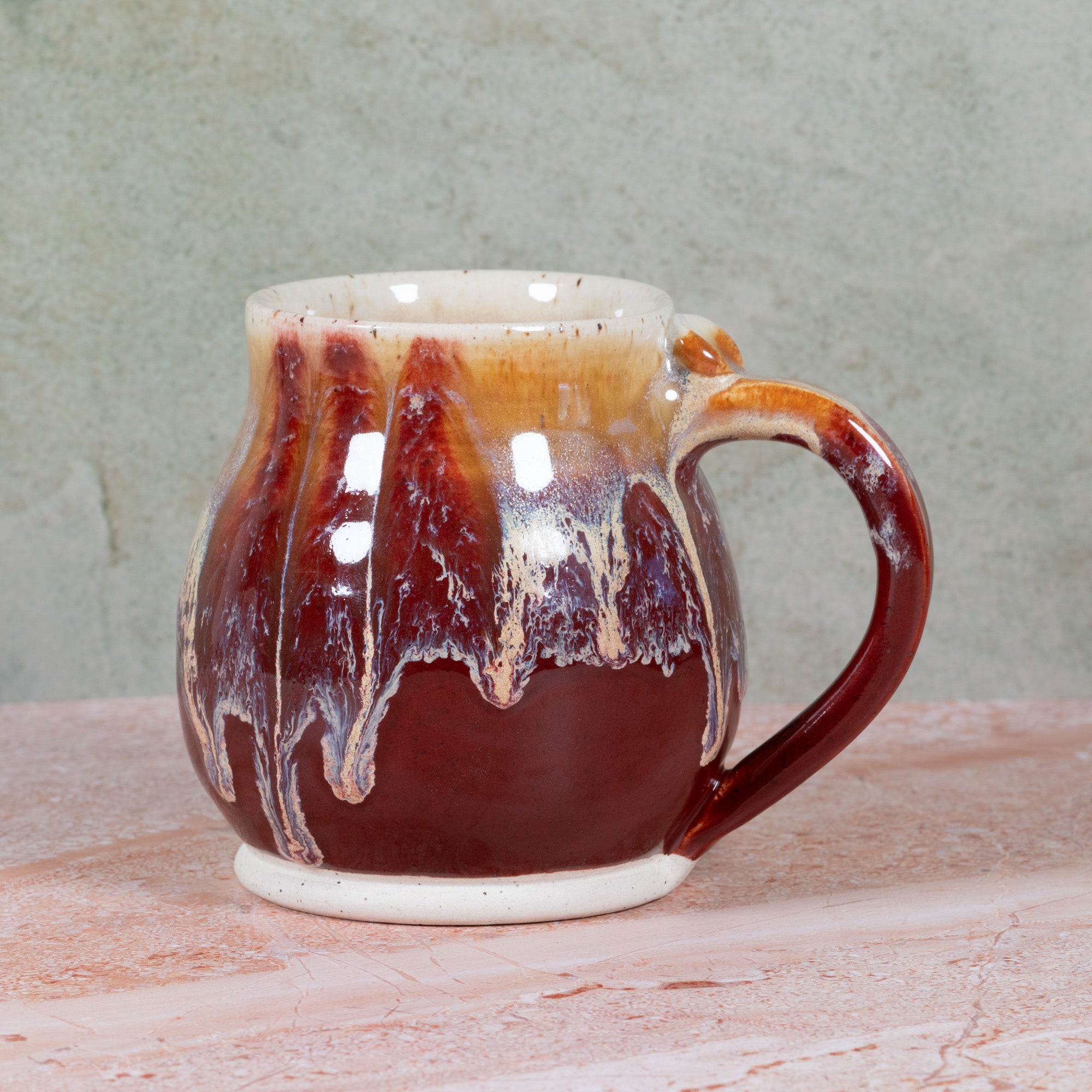 Handmade XL Red/Gold Coffee Mug