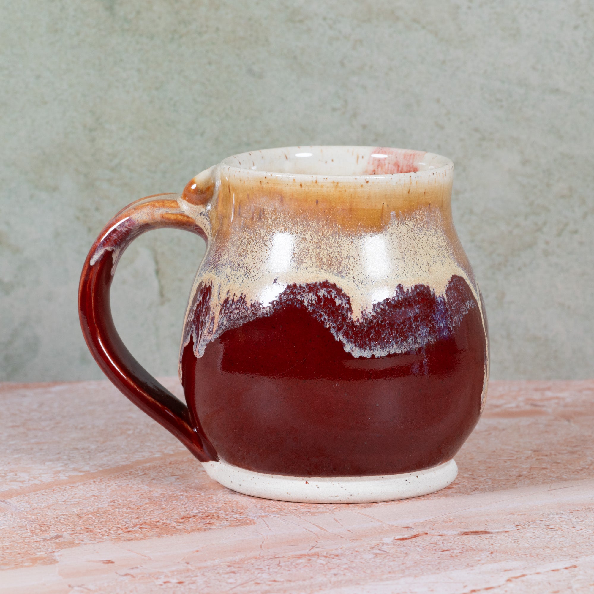 Handmade XL Red/Gold Coffee Mug