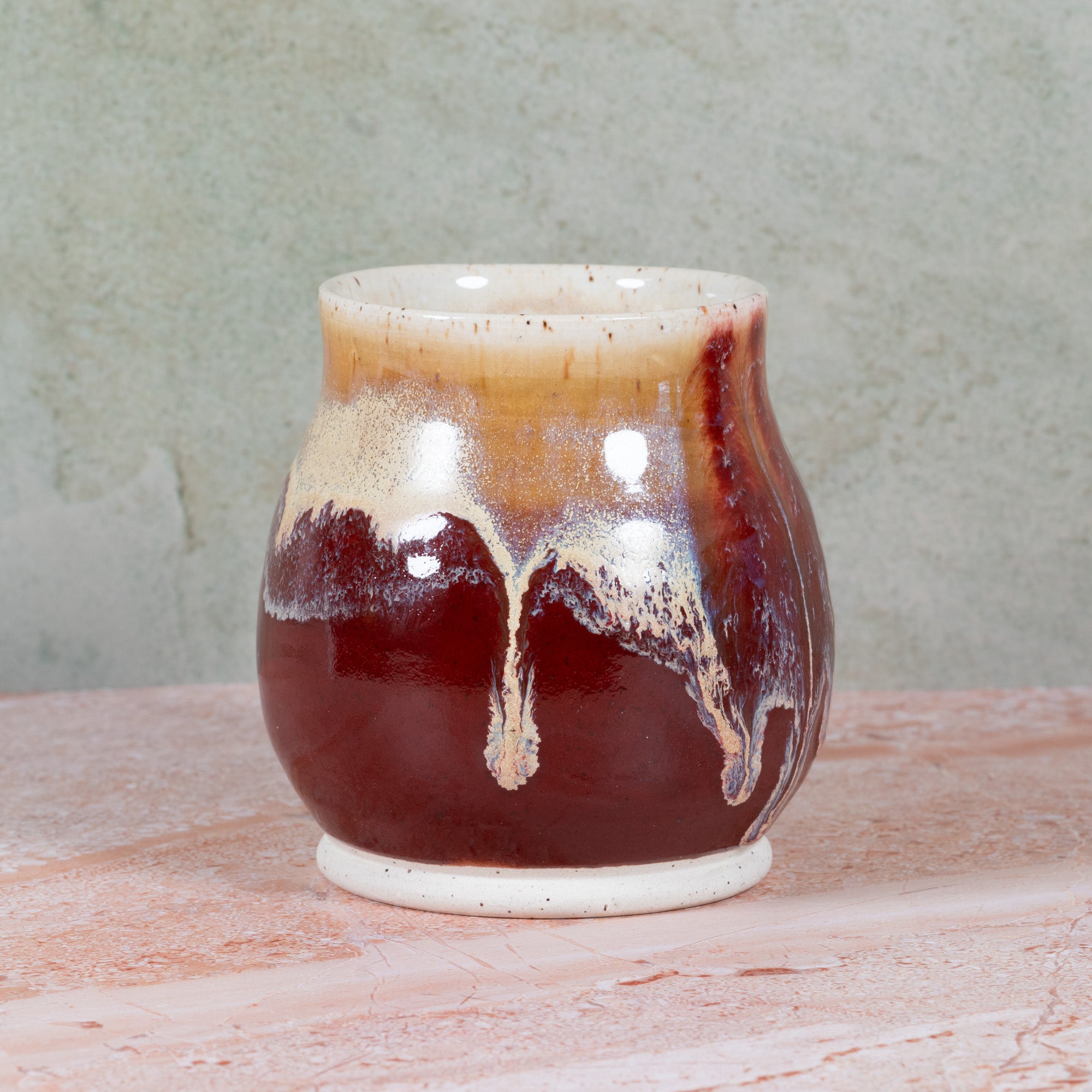 Handmade XL Red/Gold Coffee Mug