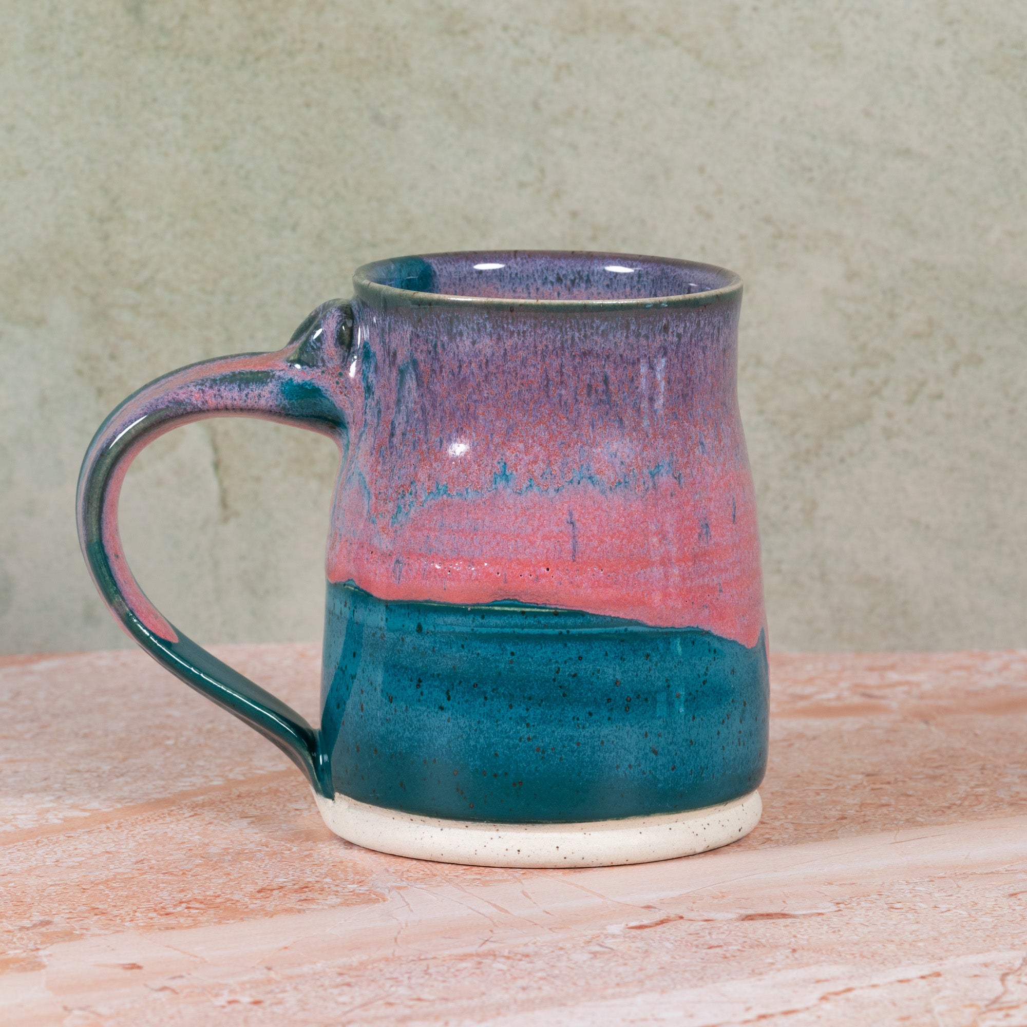 Pink/Teal Handmade Ceramic Mug