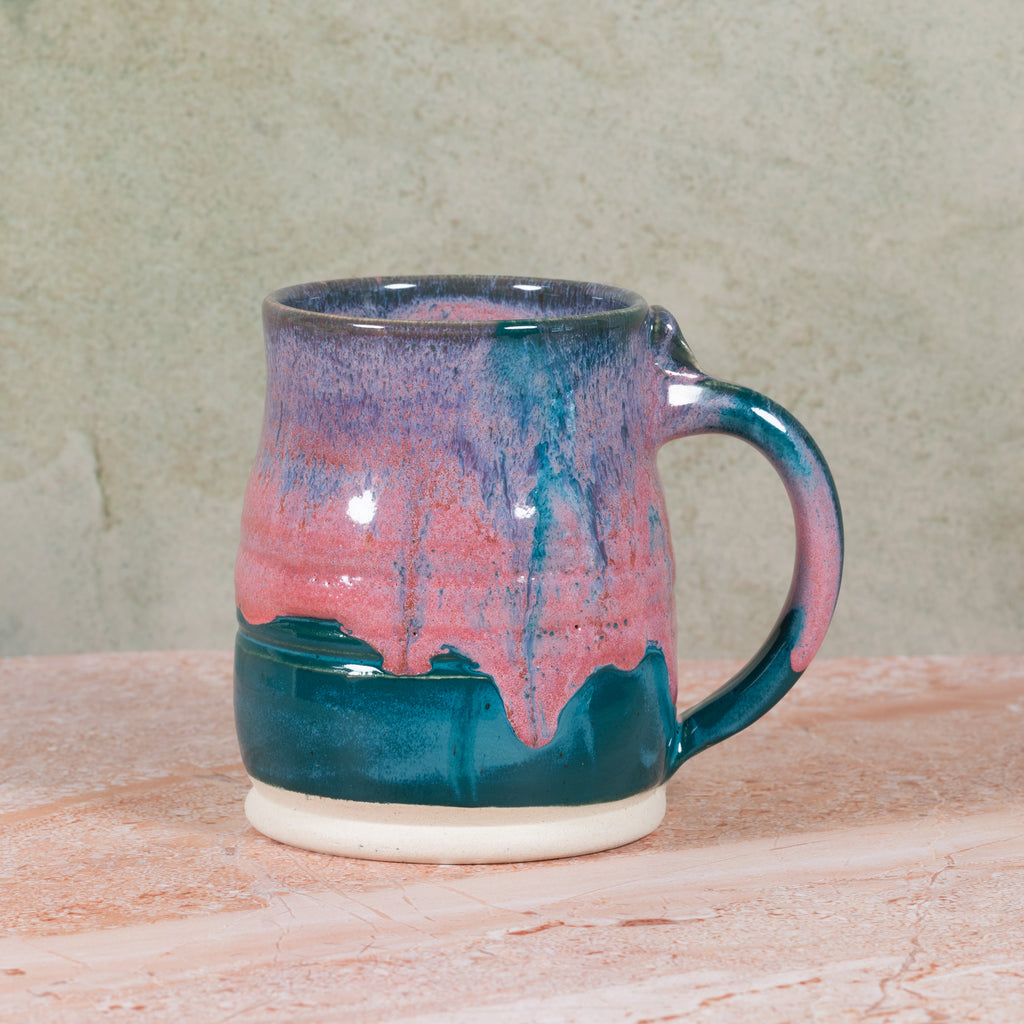 Pink/Teal Handmade Ceramic Mug