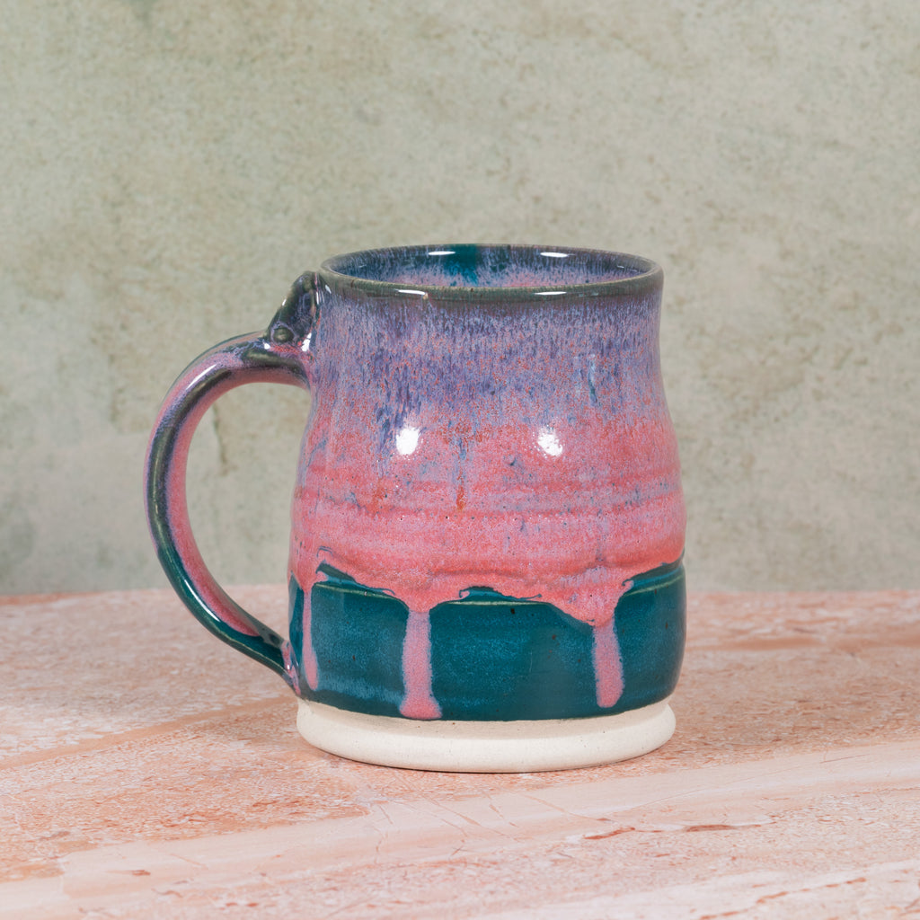 Pink/Teal Handmade Ceramic Mug