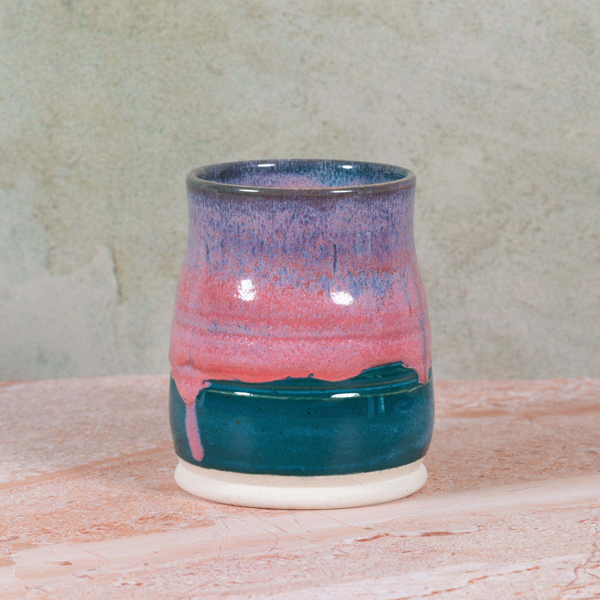 Pink/Teal Handmade Ceramic Mug