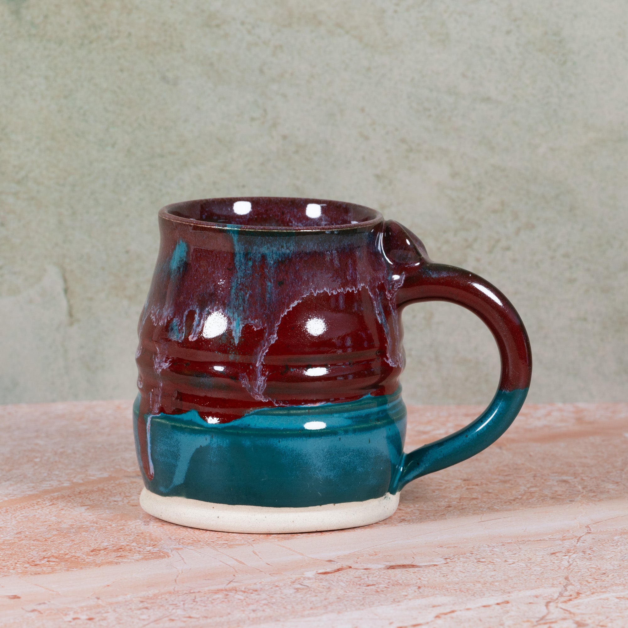 Handmade Ceramic Mug Teal/Red (Copy)