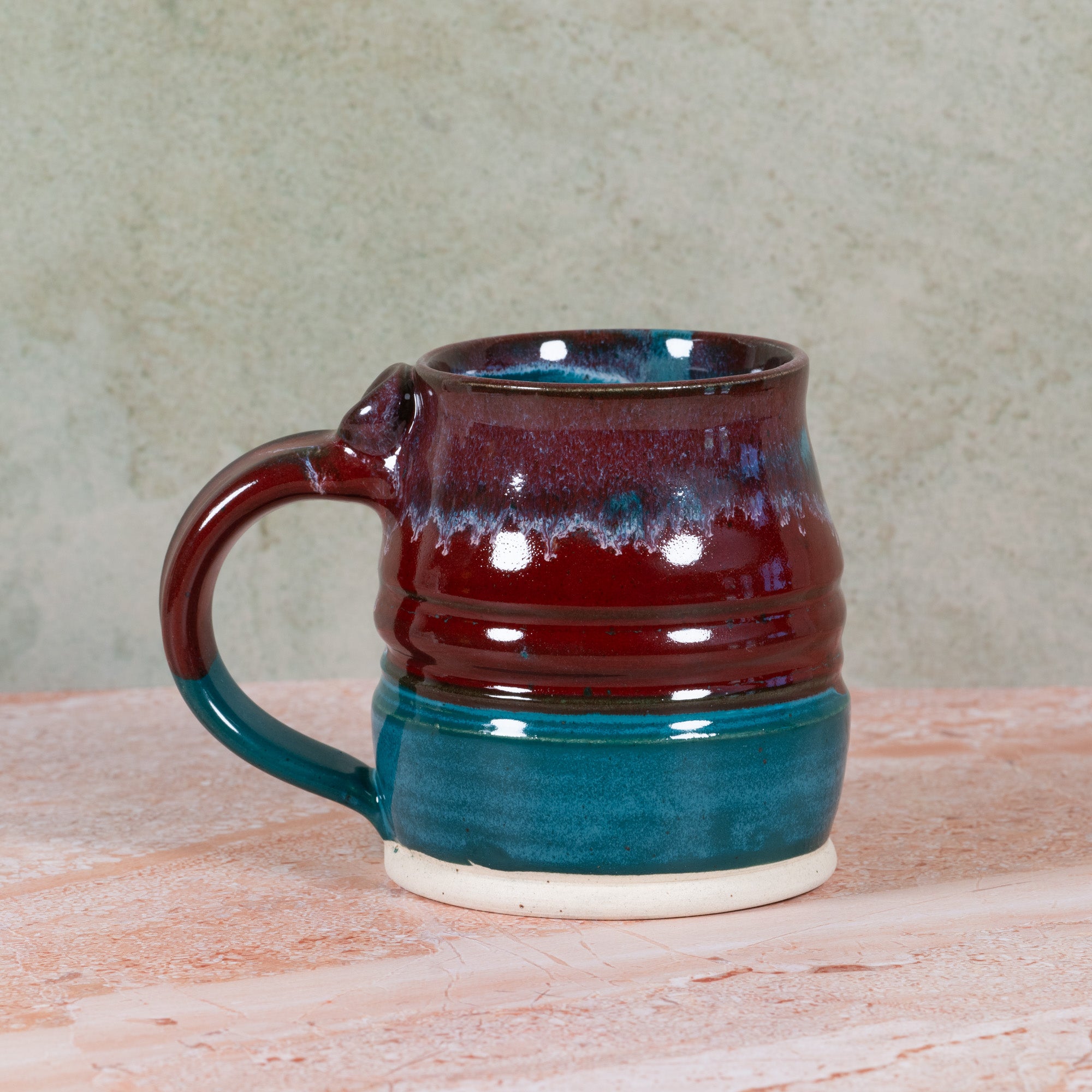 Handmade Ceramic Mug Teal/Red (Copy)