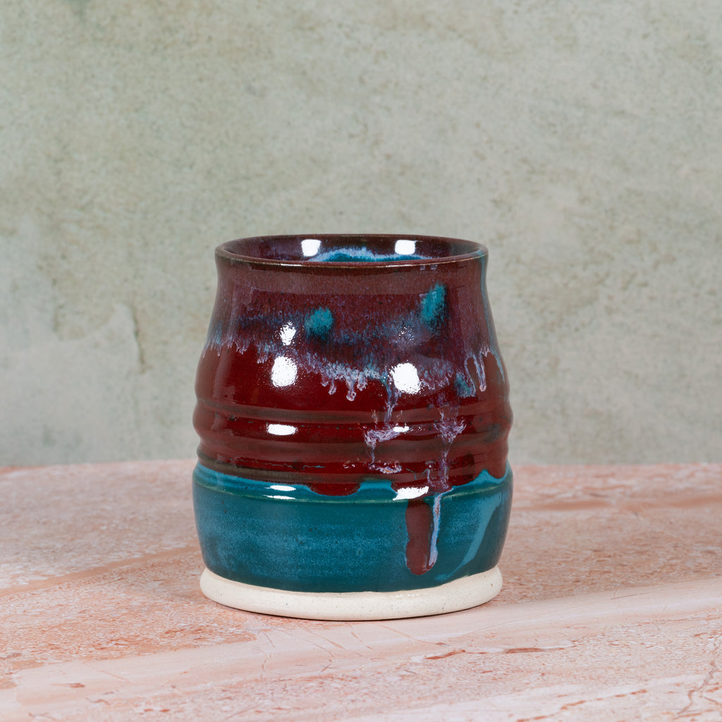 Handmade Ceramic Mug Teal/Red (Copy)