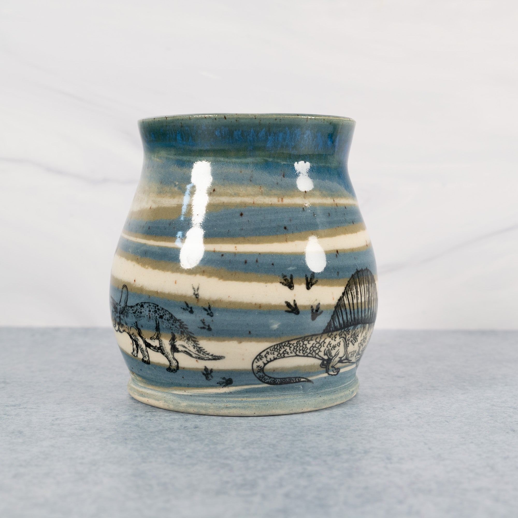 Marbled Earth Dinosaur Mug
