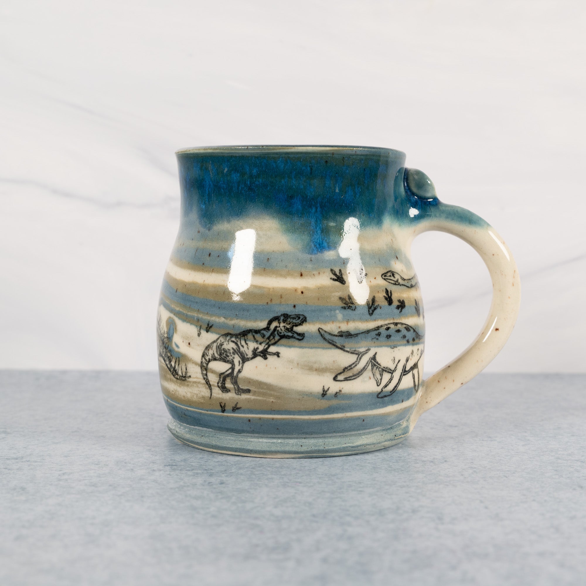 Marbled Earth Dinosaur Mug