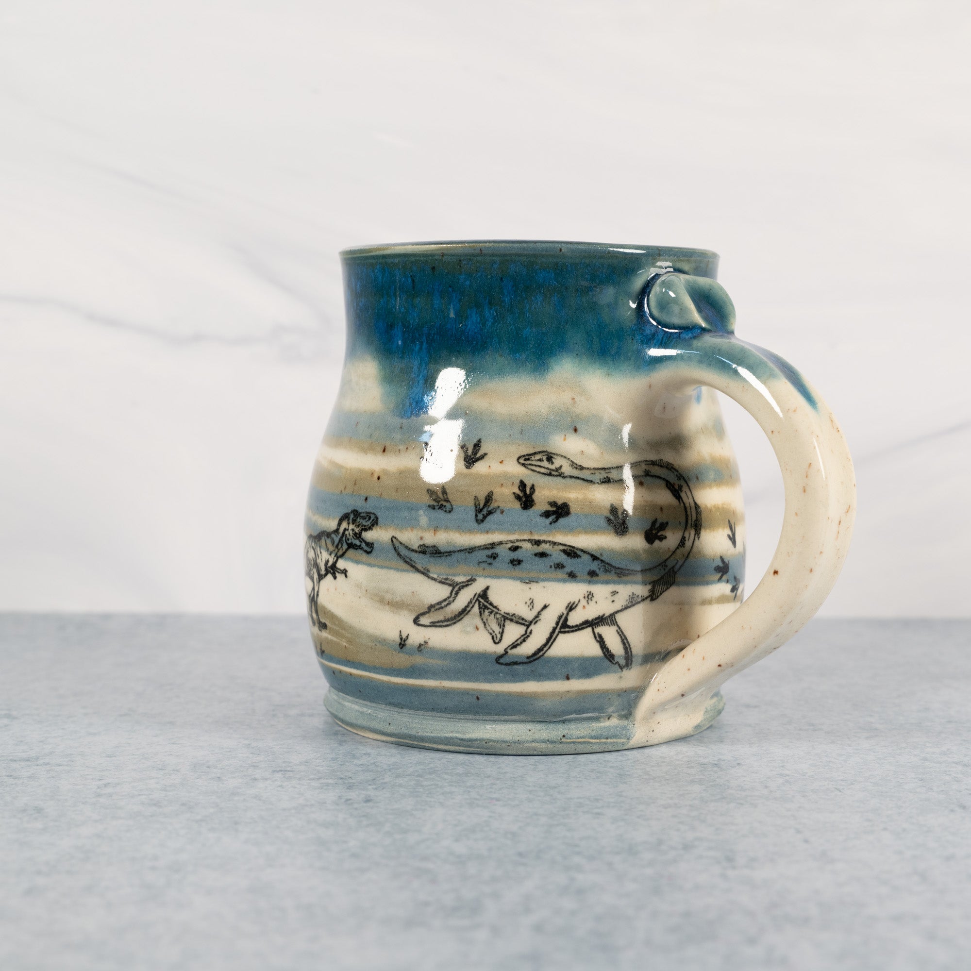 Marbled Earth Dinosaur Mug