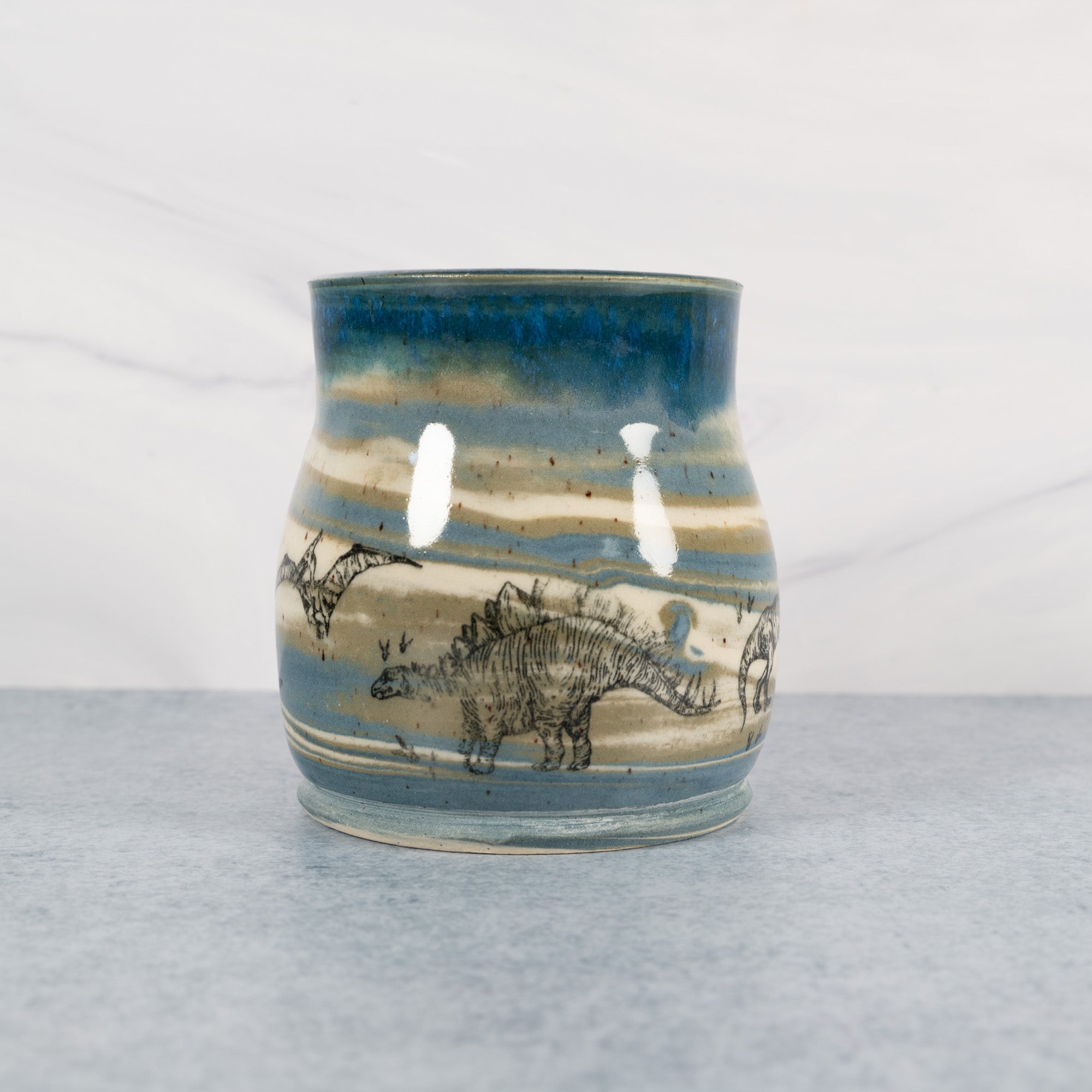 Marbled Earth Dinosaur Mug