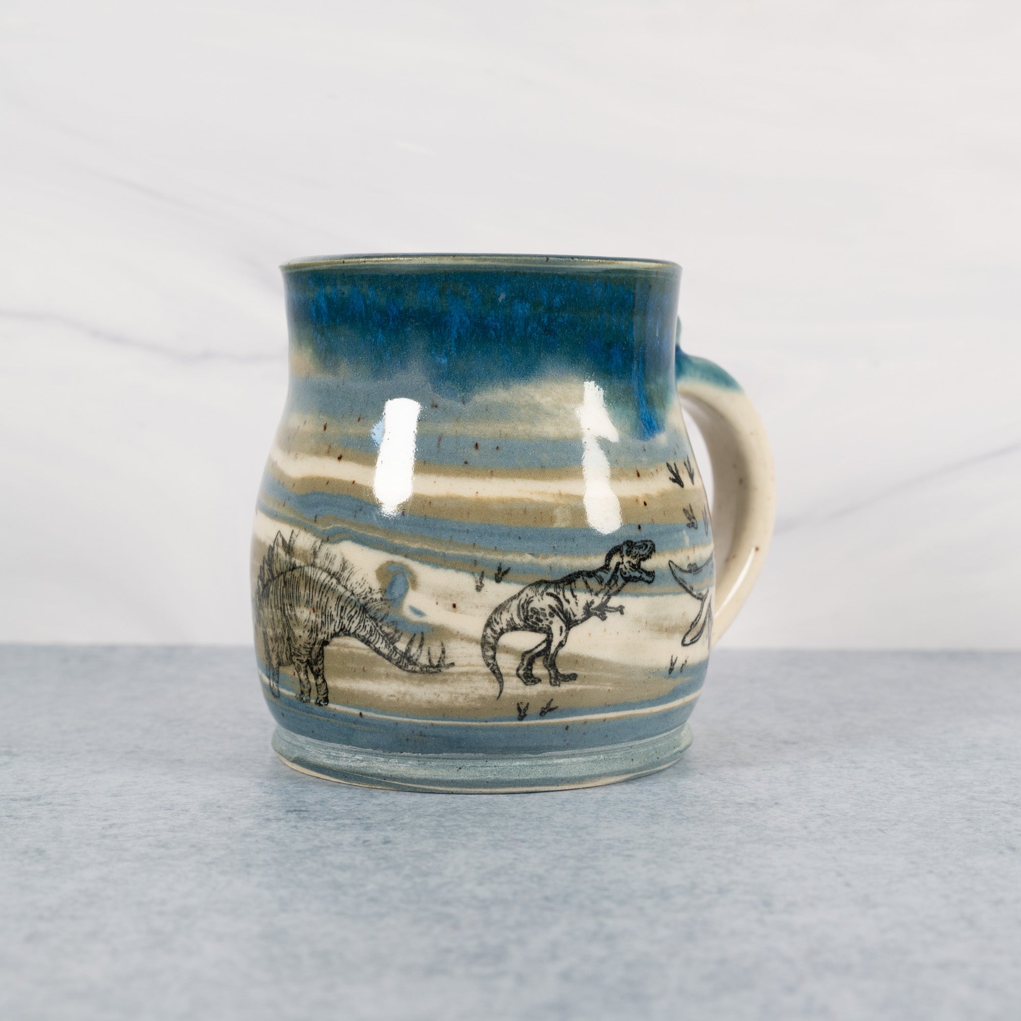 Marbled Earth Dinosaur Mug