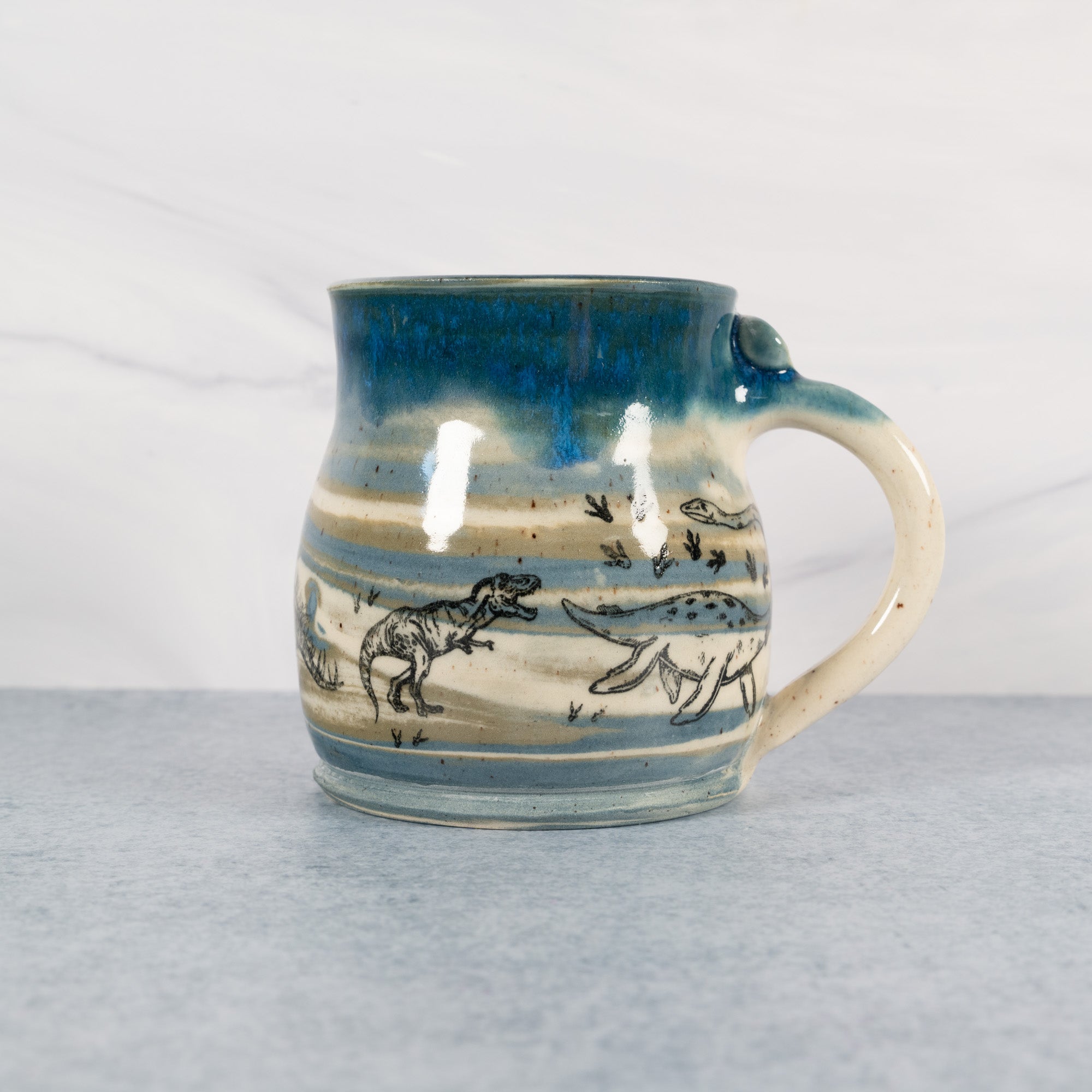 Marbled Earth Dinosaur Mug