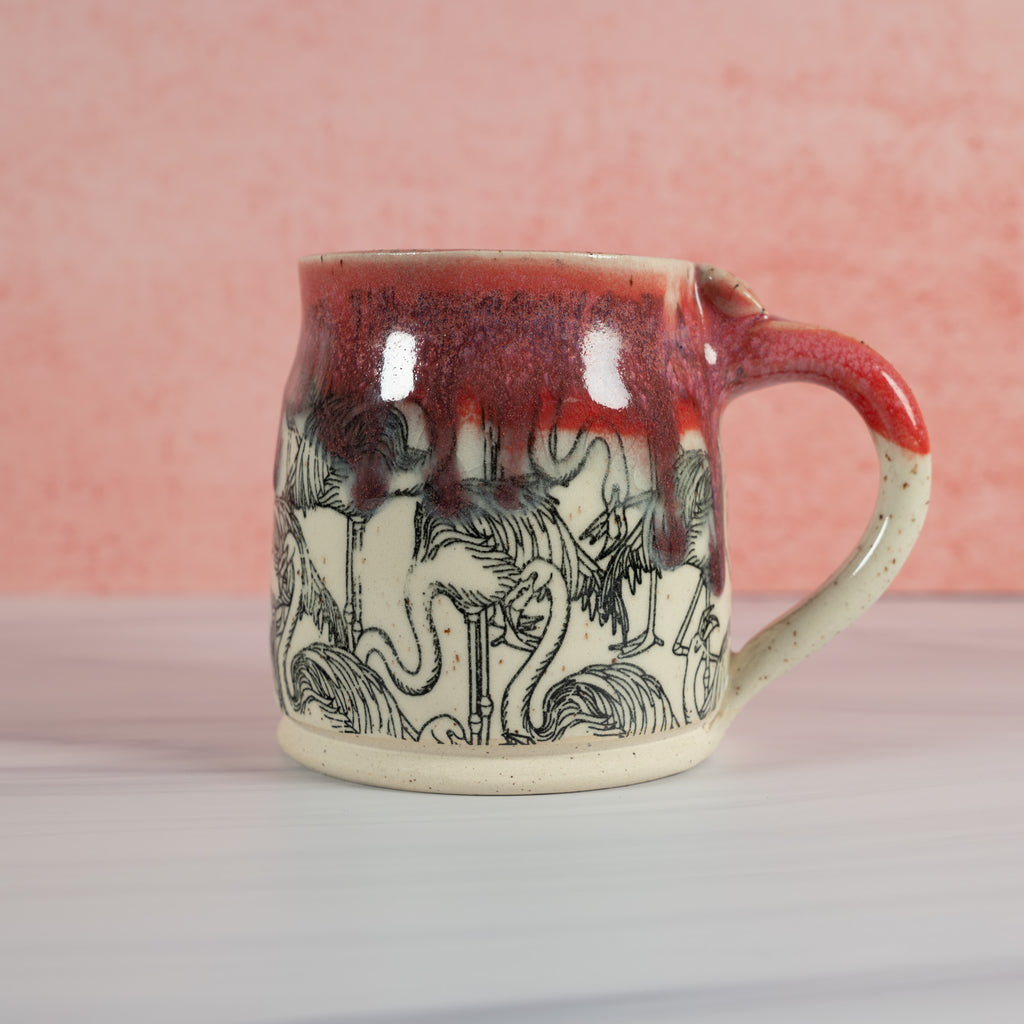 Handmade Pink Flamingo Mug