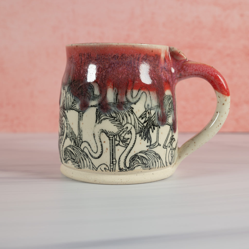 Handmade Pink Flamingo Mug