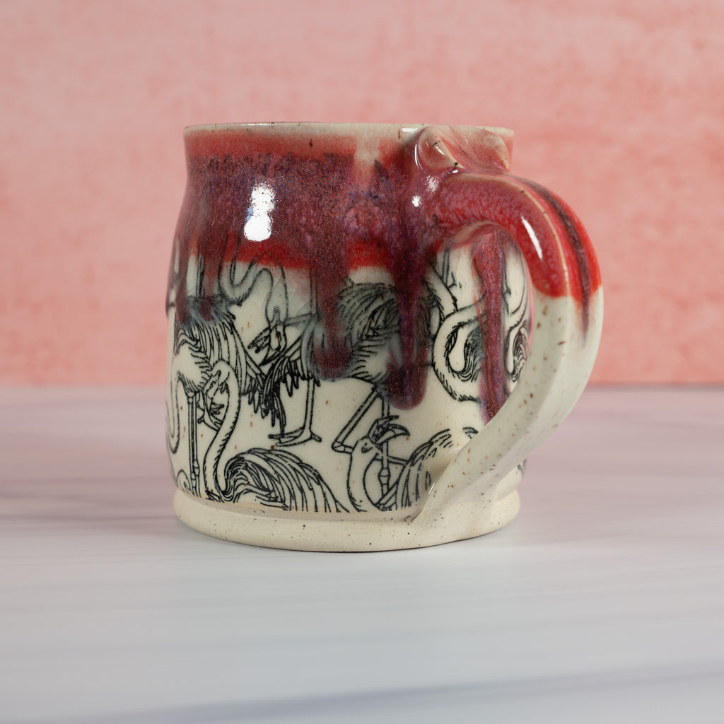 Handmade Pink Flamingo Mug