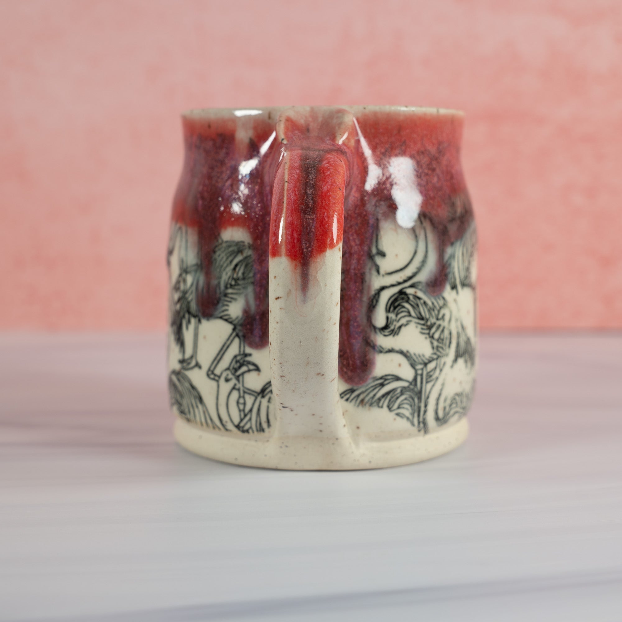 Handmade Pink Flamingo Mug