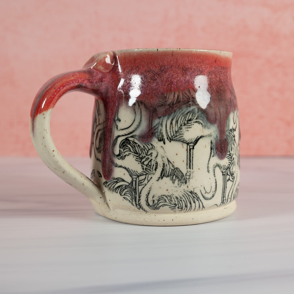 Handmade Pink Flamingo Mug