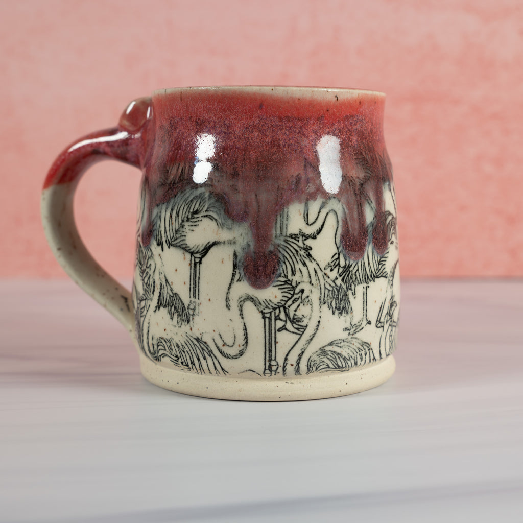 Handmade Pink Flamingo Mug
