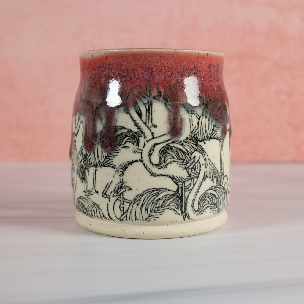 Handmade Pink Flamingo Mug